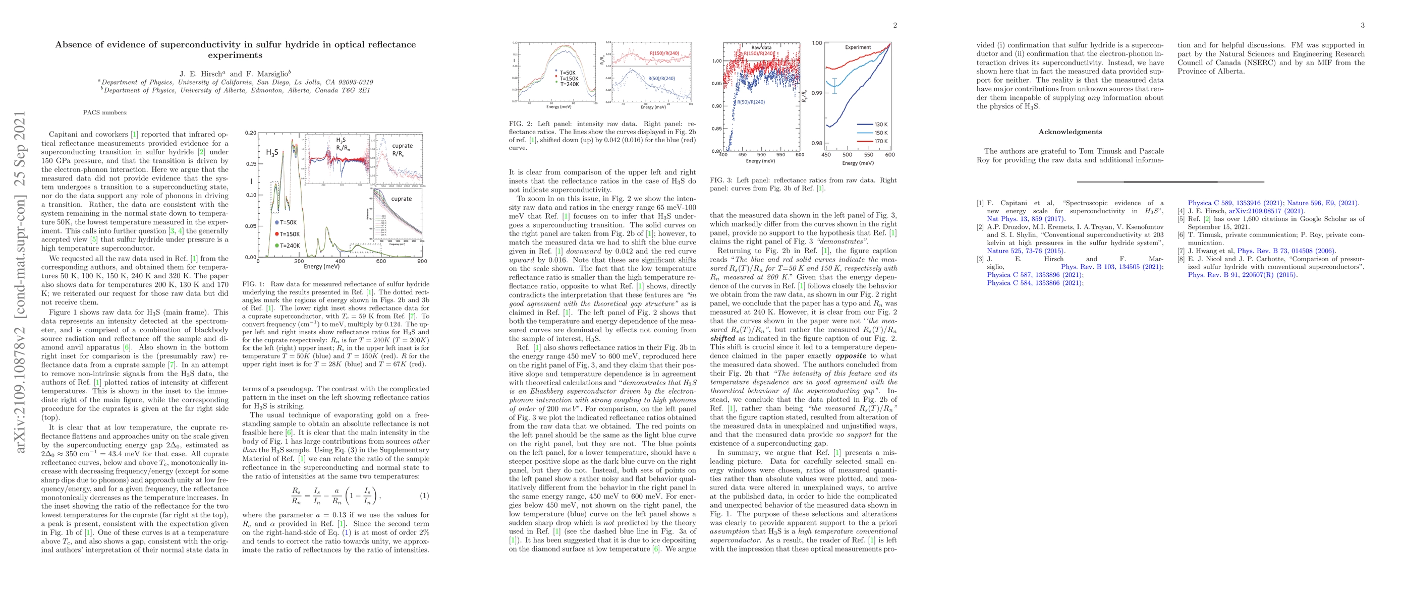 Thumbnail for Absence of evidence of superconductivity in sulfur hydride in optical
  reflectance experiments