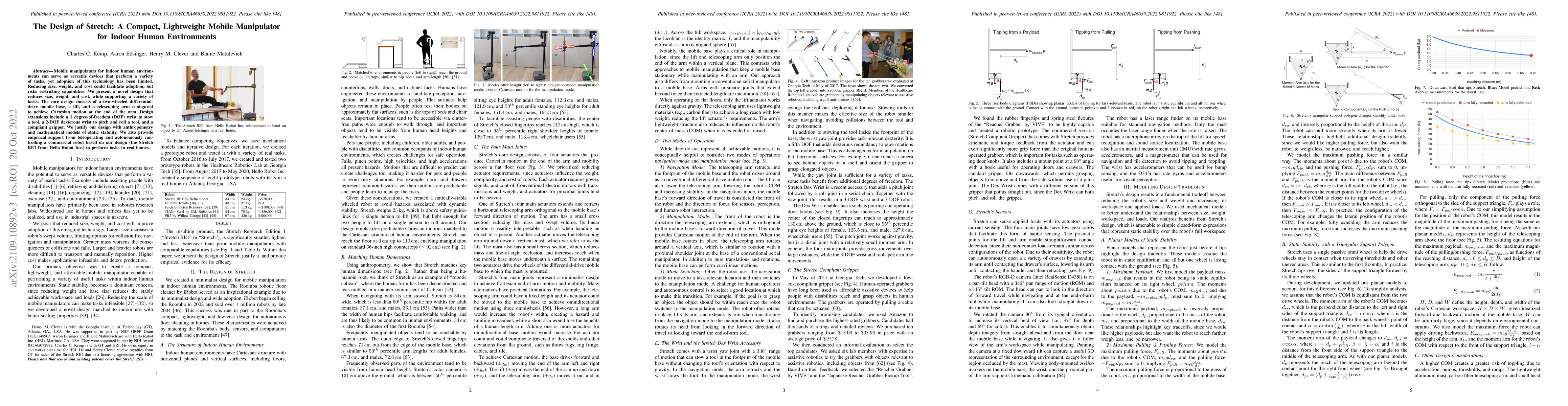 Thumbnail for The Design of Stretch: A Compact, Lightweight Mobile Manipulator for
  Indoor Human Environments