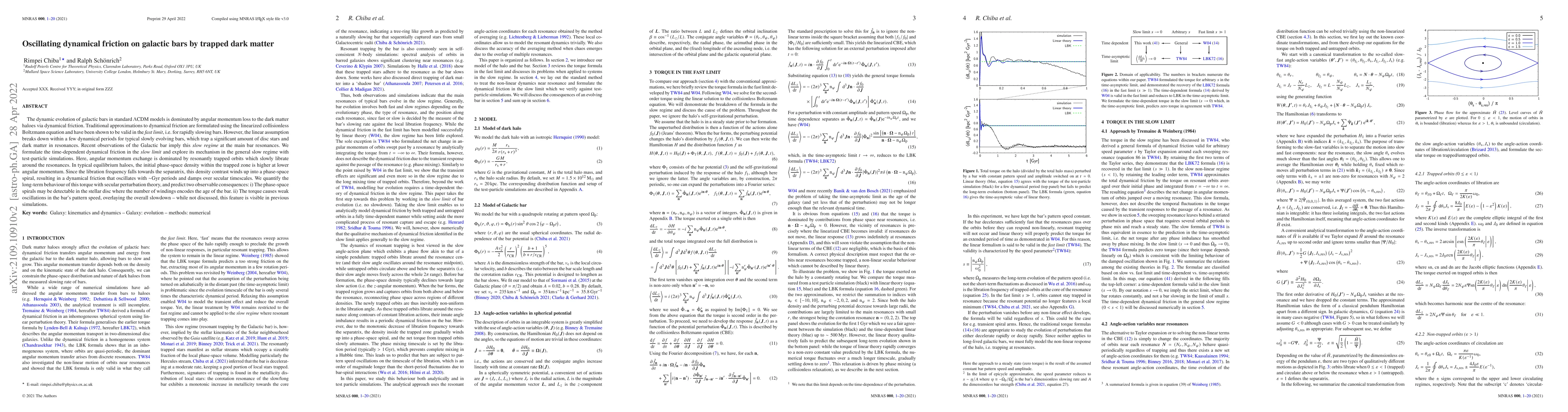 Thumbnail for Oscillating dynamical friction on galactic bars by trapped dark matter