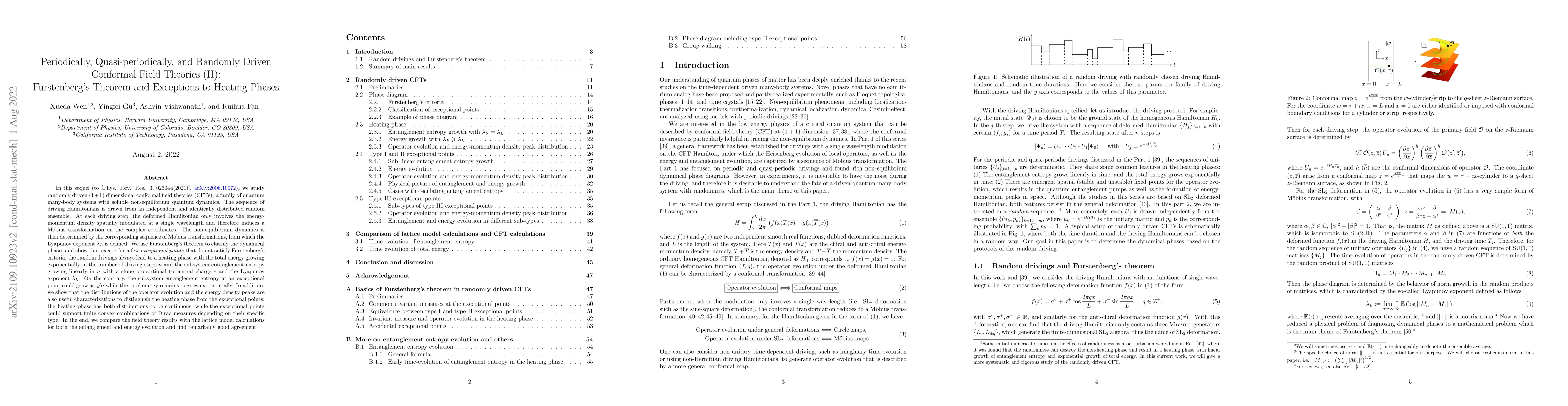 Thumbnail for Periodically, Quasi-periodically, and Randomly Driven Conformal Field
  Theories (II): Furstenberg's Theorem and Exceptions to Heating Phases
