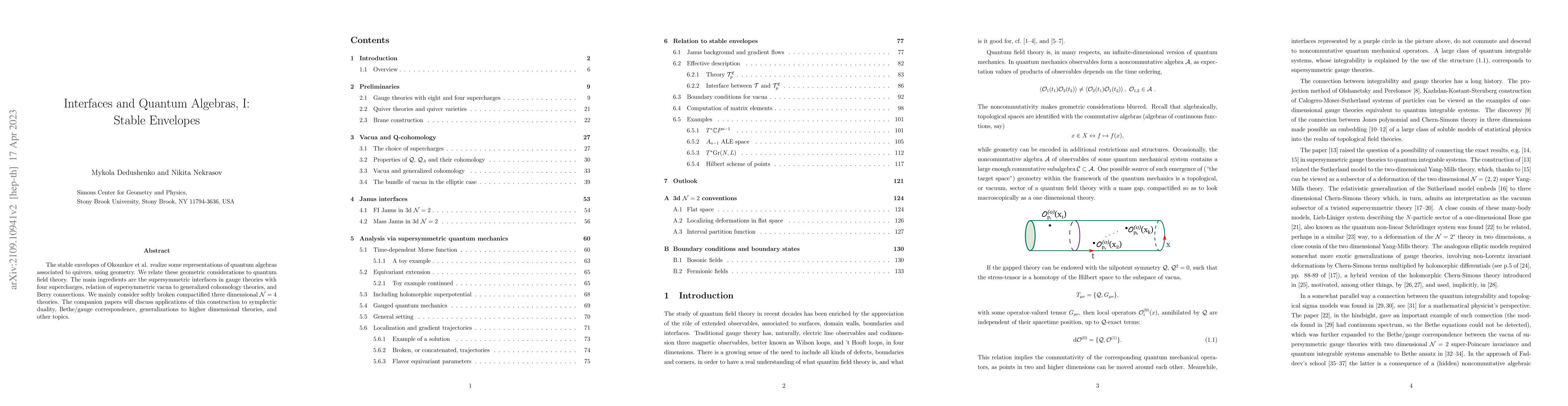 Thumbnail for Interfaces and Quantum Algebras, I: Stable Envelopes