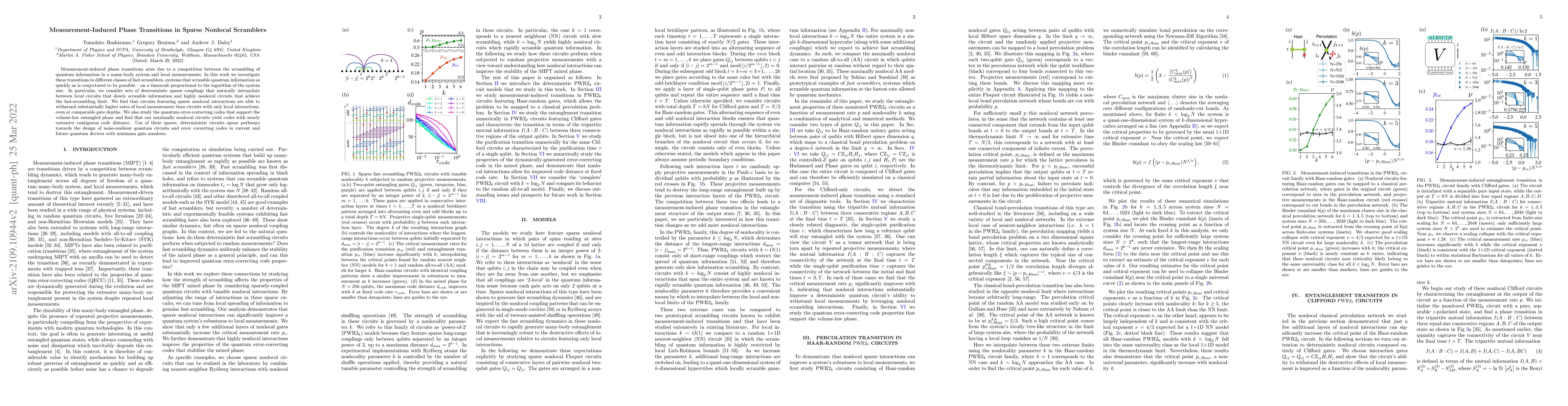 Thumbnail for Measurement-induced phase transitions in sparse nonlocal scramblers