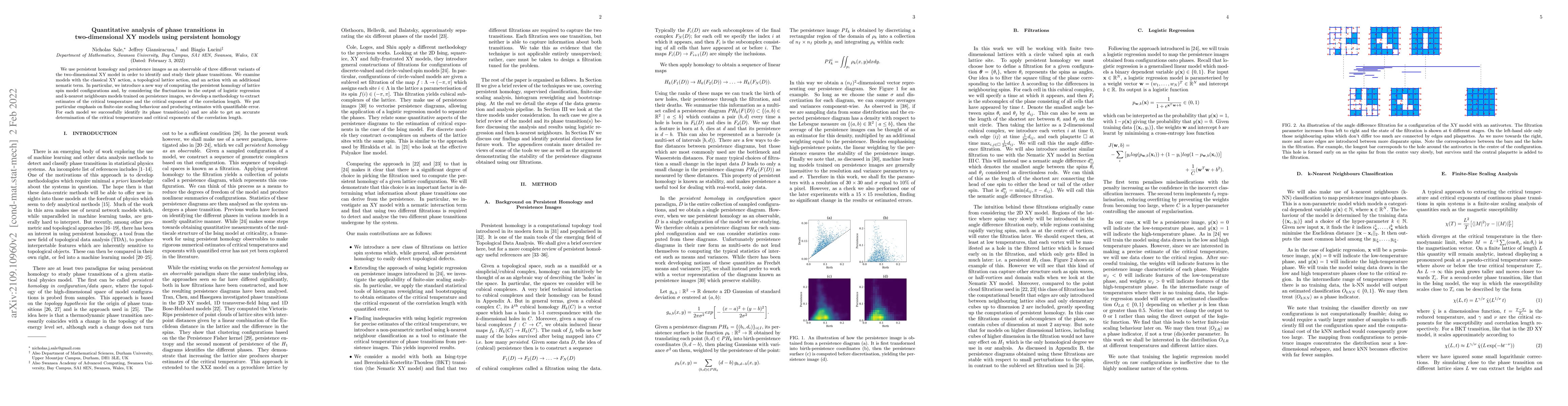 Thumbnail for Quantitative analysis of phase transitions in two-dimensional XY models
  using persistent homology