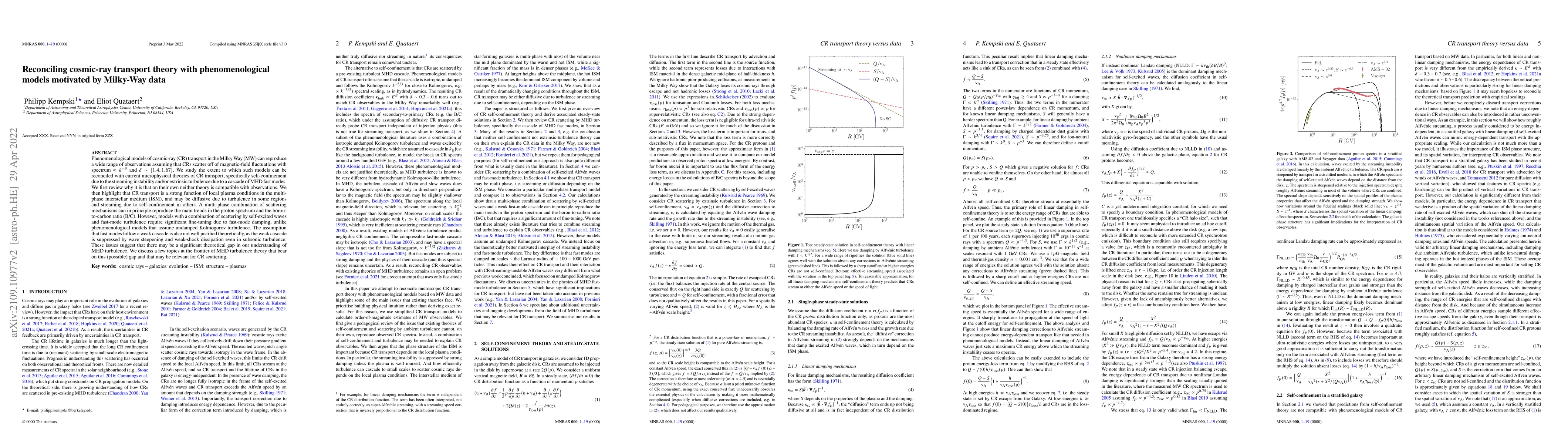 Thumbnail for Reconciling cosmic-ray transport theory with phenomenological models
  motivated by Milky-Way data