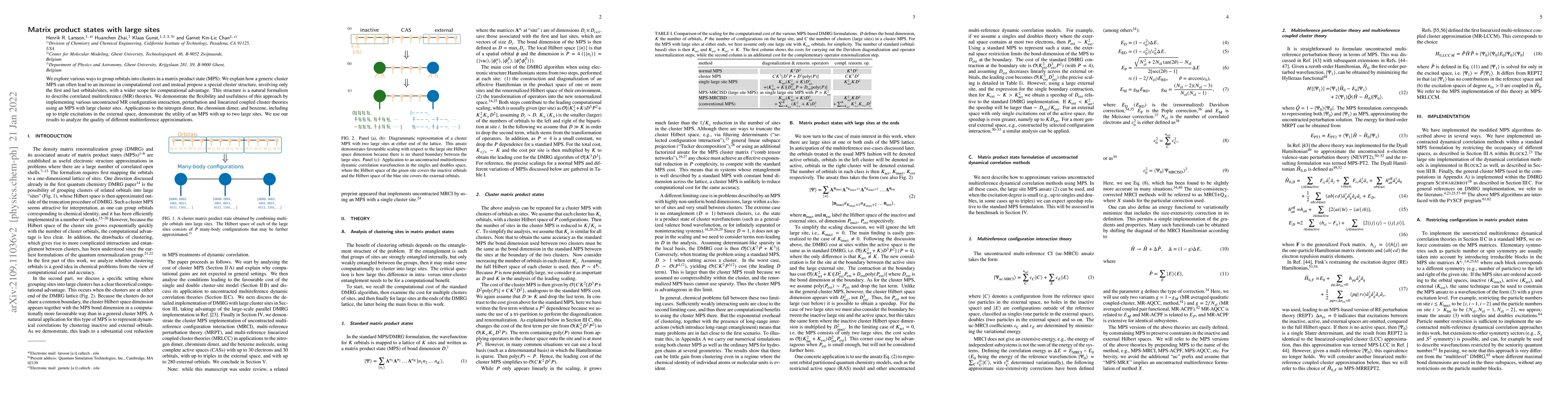 Thumbnail for Matrix product states with large sites