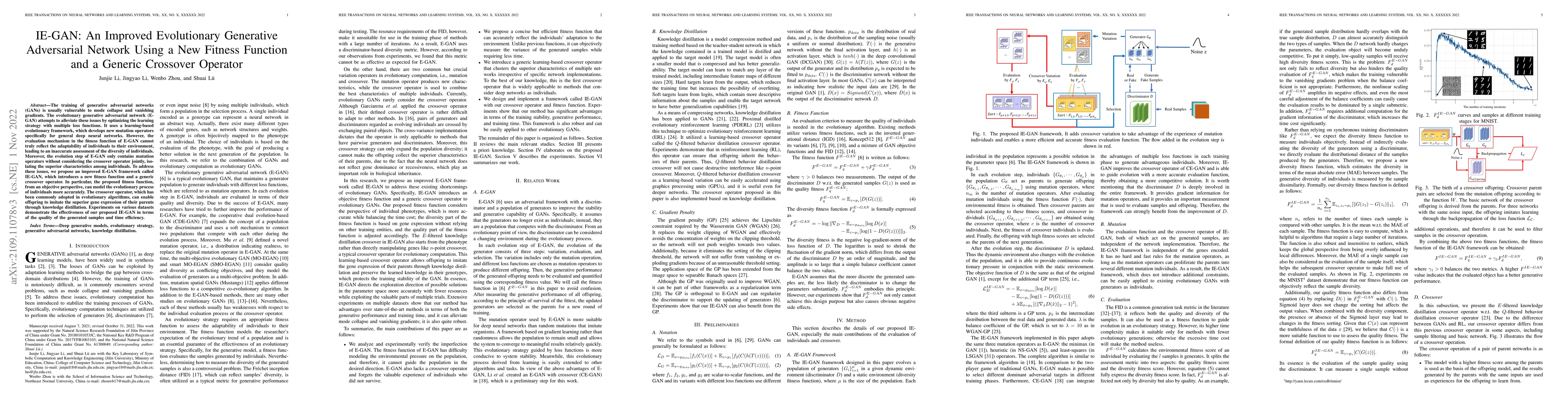 Thumbnail for IE-GAN: An Improved Evolutionary Generative Adversarial Network Using a
  New Fitness Function and a Generic Crossover Operator