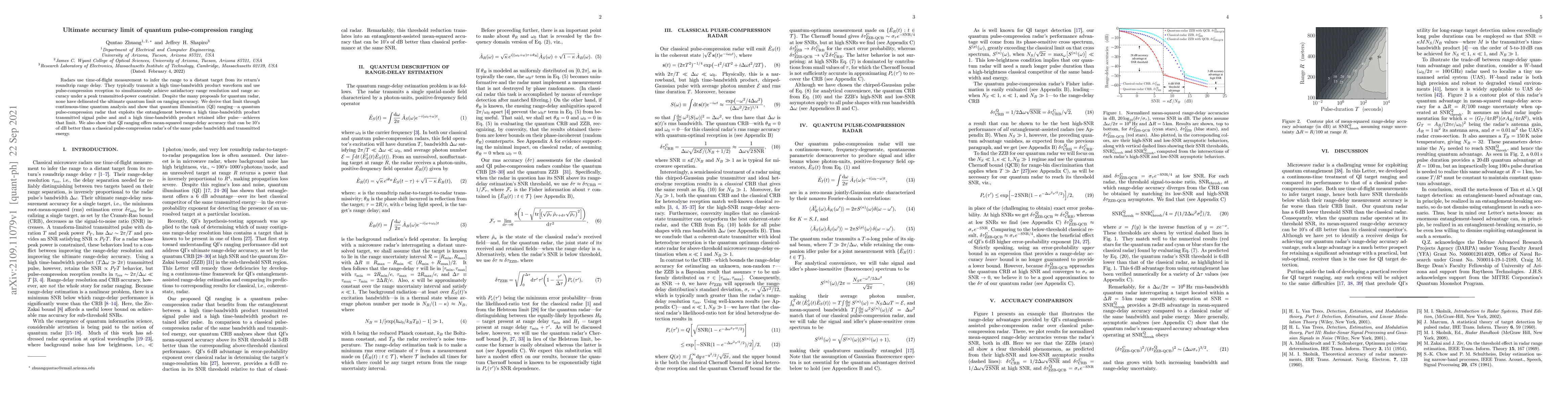 Thumbnail for Ultimate accuracy limit of quantum pulse-compression ranging
