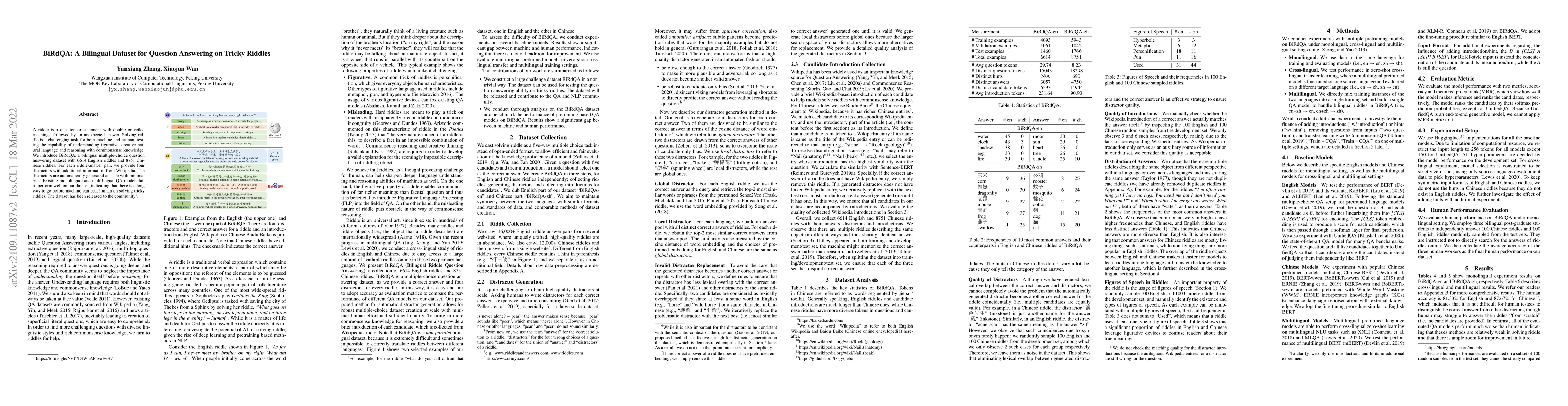 Thumbnail for BiRdQA: A Bilingual Dataset for Question Answering on Tricky Riddles