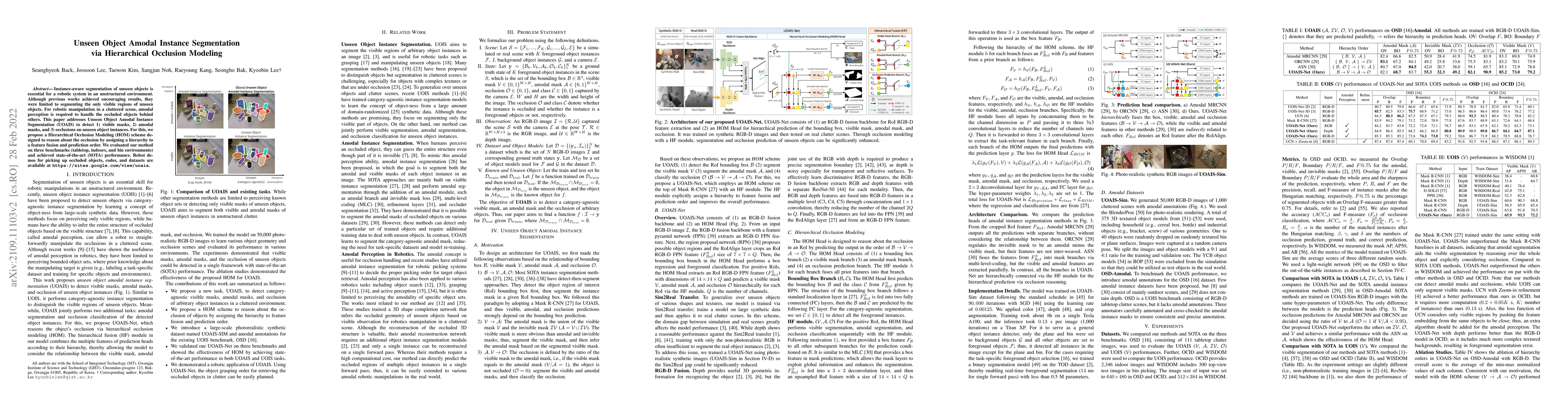 Thumbnail for Unseen Object Amodal Instance Segmentation via Hierarchical Occlusion
  Modeling