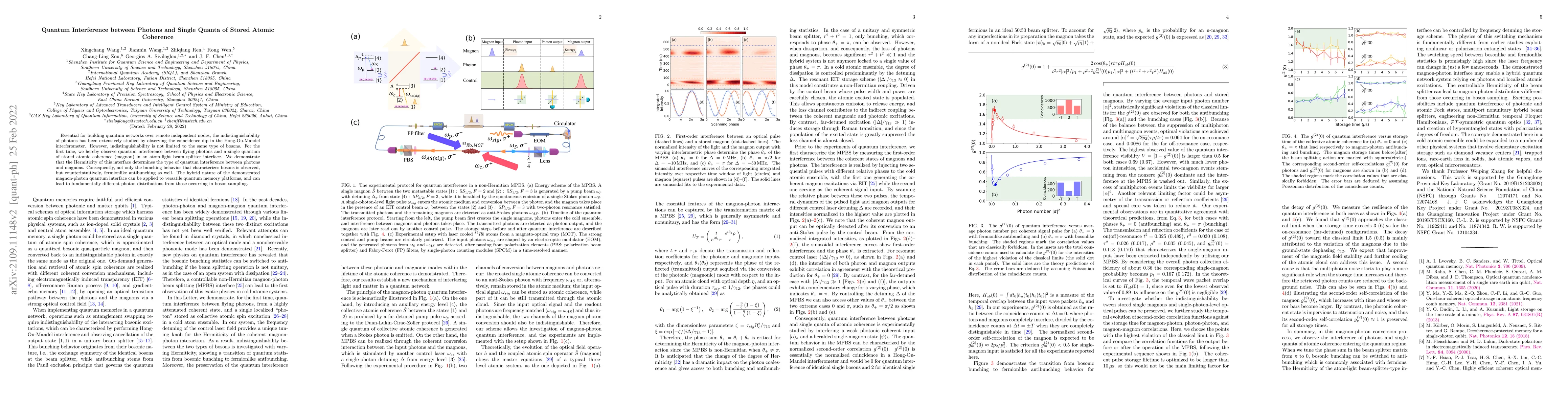 Thumbnail for Quantum Interference between Photons and Single Quanta of Stored Atomic
  Coherence