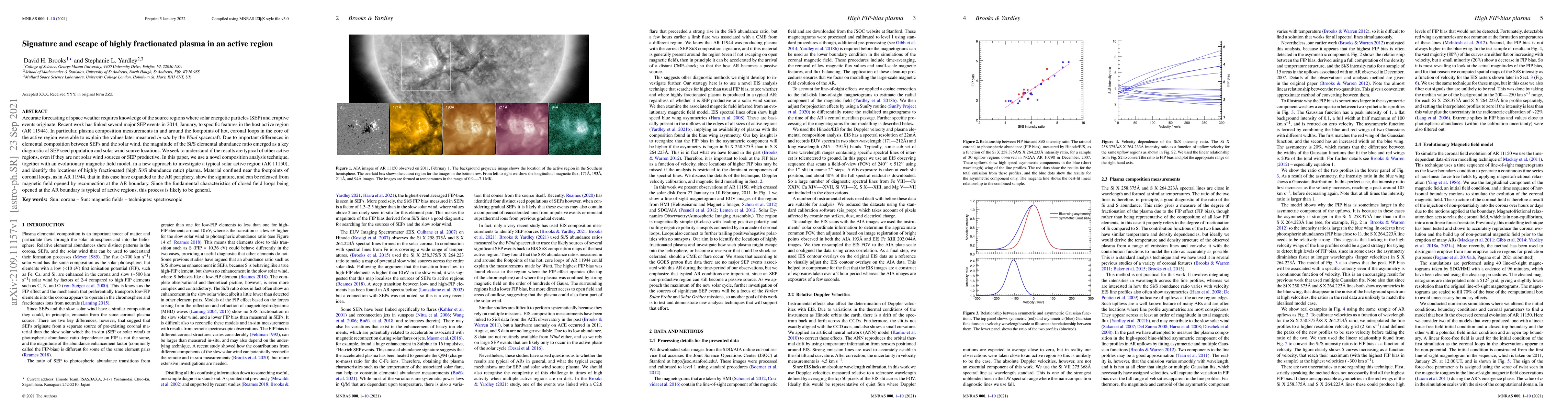 Thumbnail for Signature and escape of highly fractionated plasma in an active region