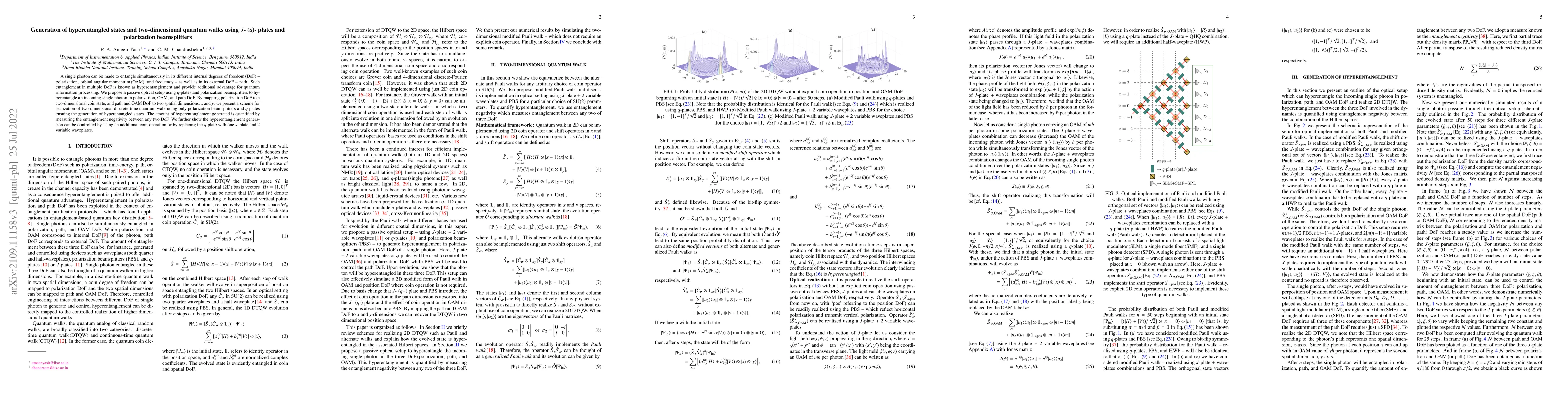Thumbnail for Generation of hyperentangled states and two-dimensional quantum walks
  using $J$- ($q$)- plates and polarization beamsplitters