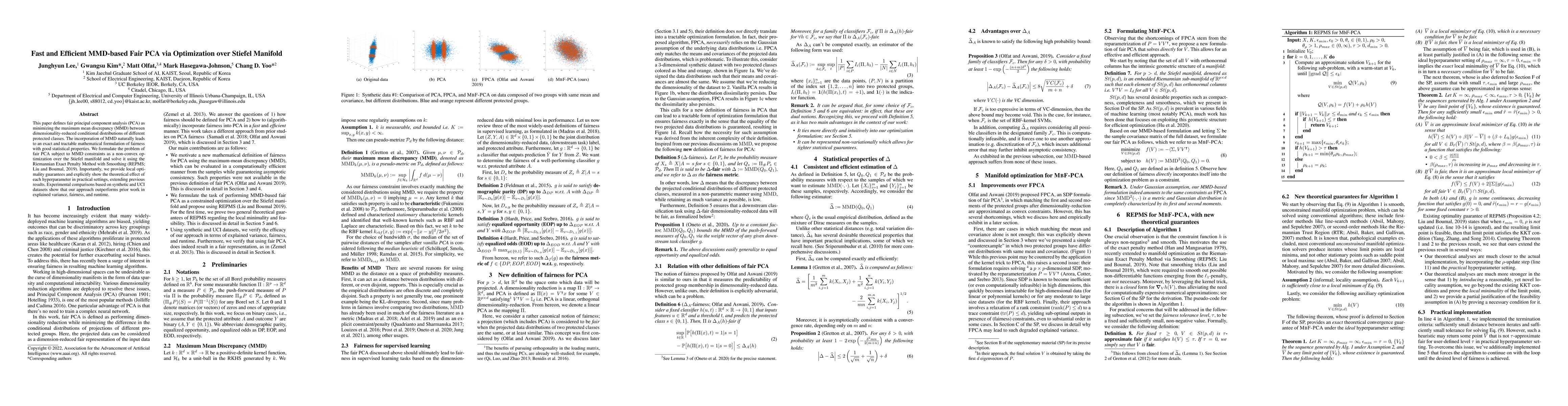 Thumbnail for Fast and Efficient MMD-based Fair PCA via Optimization over Stiefel
  Manifold