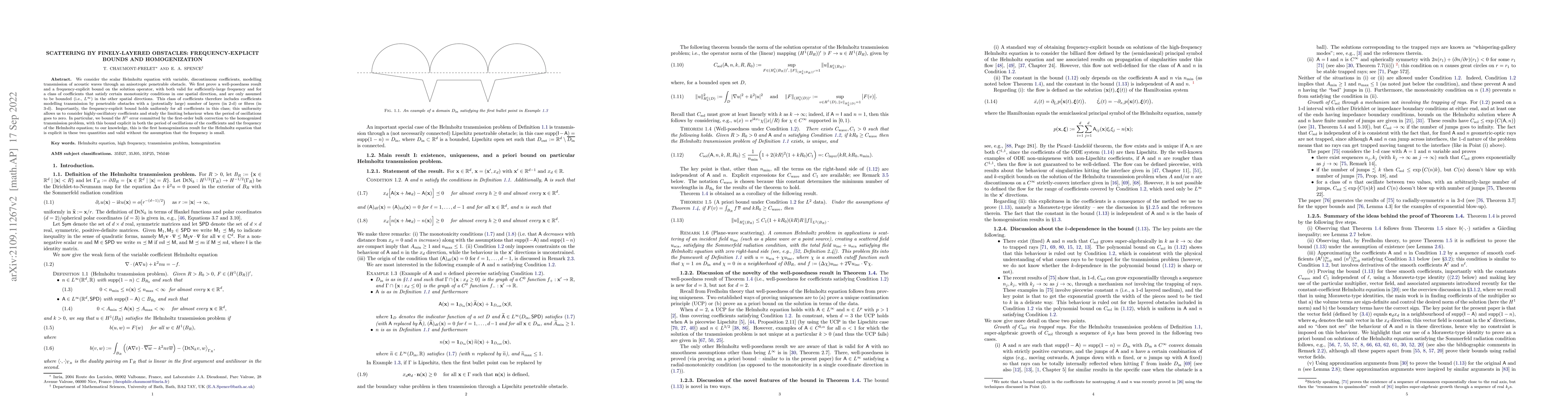 Thumbnail for Scattering by finely-layered obstacles: frequency-explicit bounds and
  homogenization