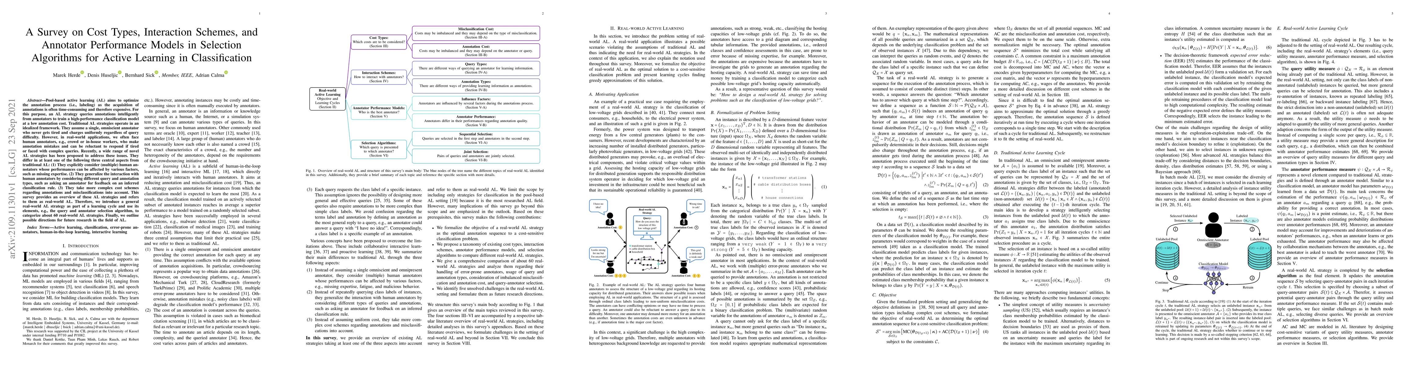 Thumbnail for A Survey on Cost Types, Interaction Schemes, and Annotator Performance
  Models in Selection Algorithms for Active Learning in Classification