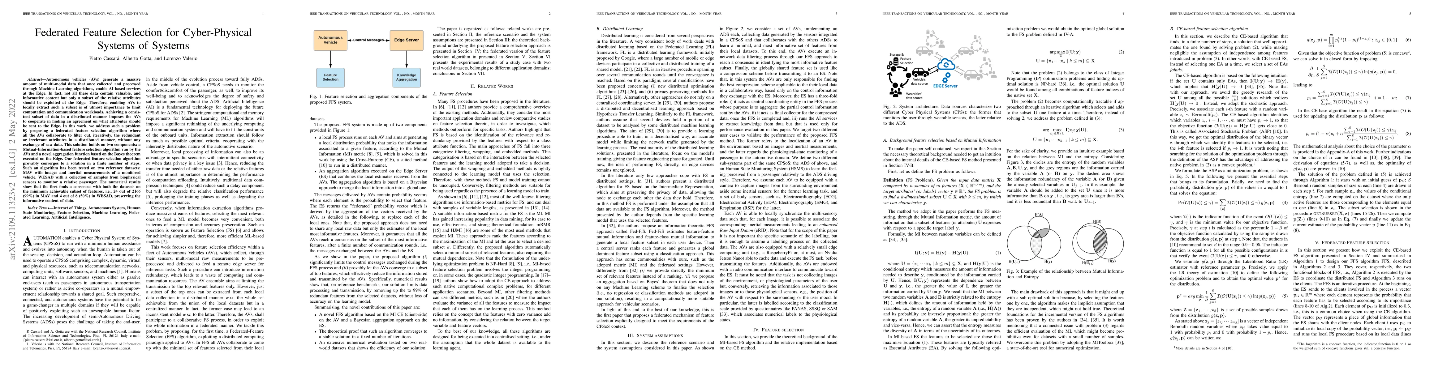 Thumbnail for Federated Feature Selection for Cyber-Physical Systems of Systems