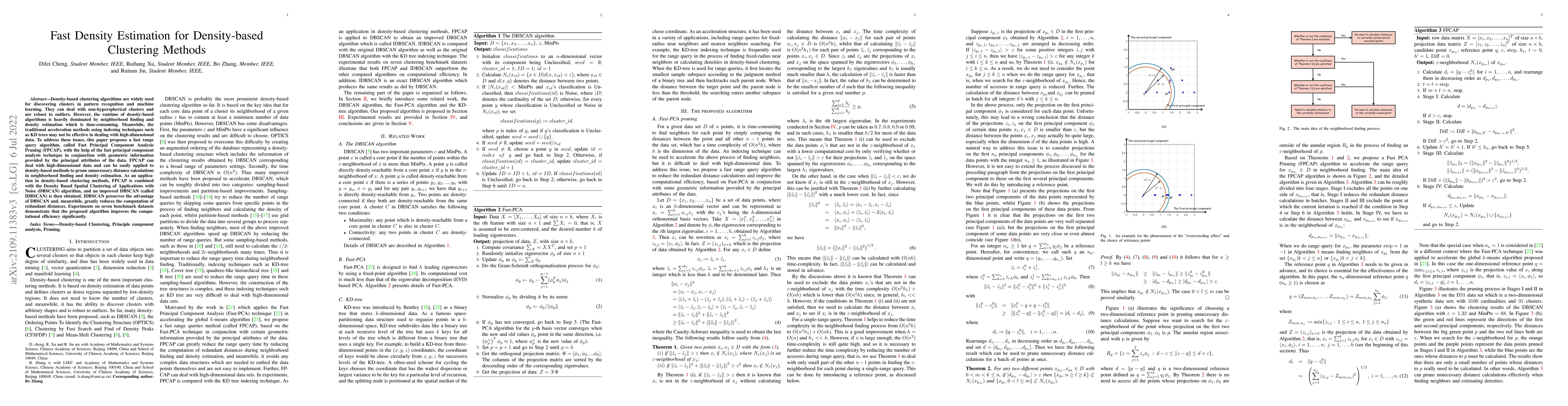 Thumbnail for Fast Density Estimation for Density-based Clustering Methods
