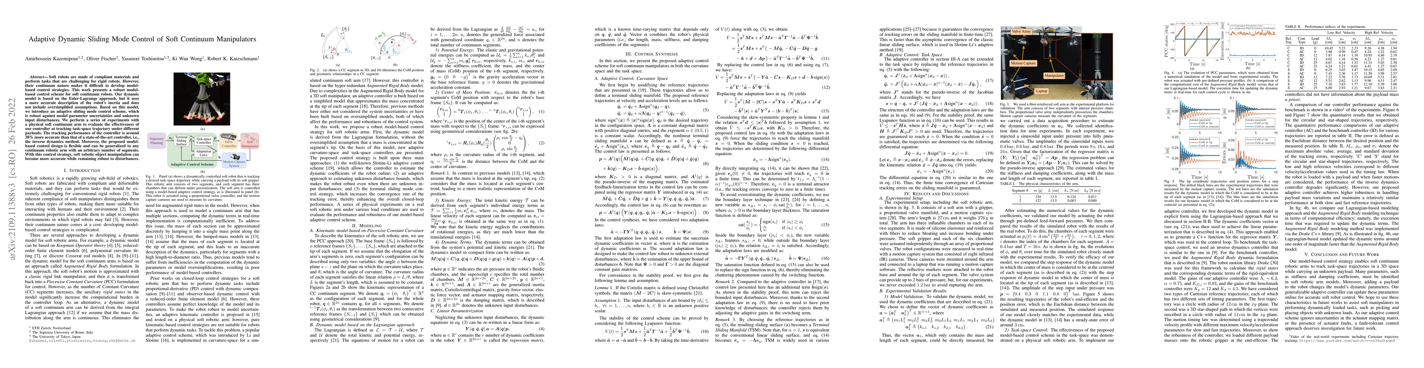 Thumbnail for Adaptive Dynamic Sliding Mode Control of Soft Continuum Manipulators