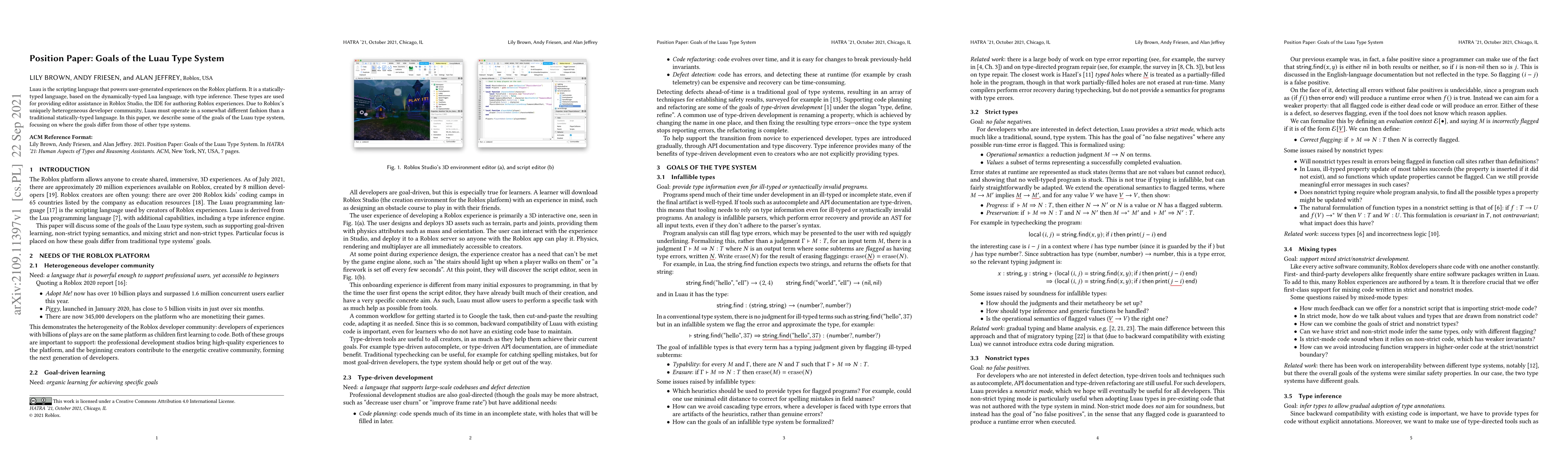 Thumbnail for Position Paper: Goals of the Luau Type System