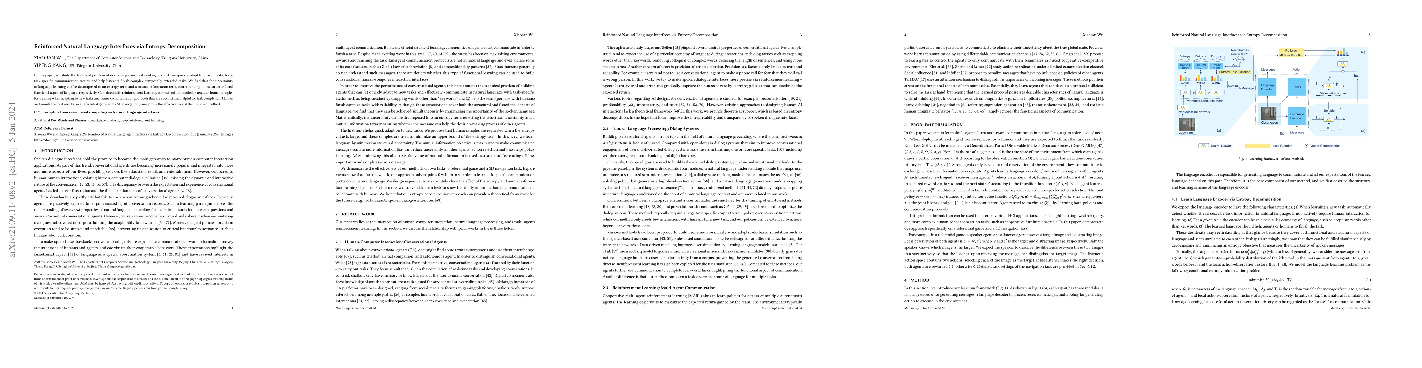 Thumbnail for Reinforced Natural Language Interfaces via Entropy Decomposition