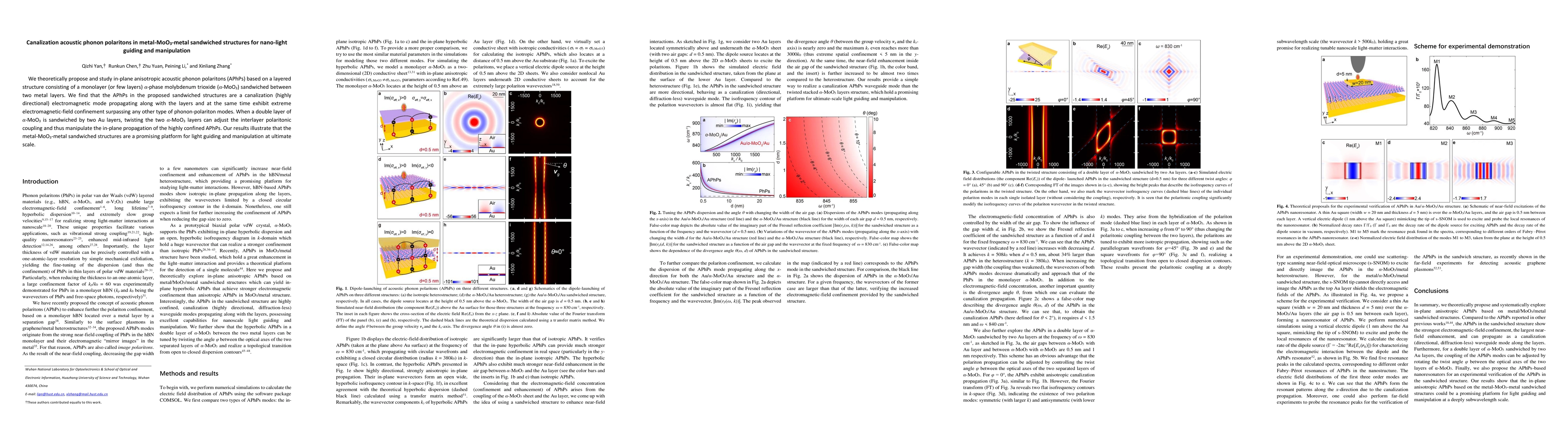Thumbnail for Canalization acoustic phonon polaritons in metal-MoO3-metal sandwiched
  structures for nano-light guiding and manipulation