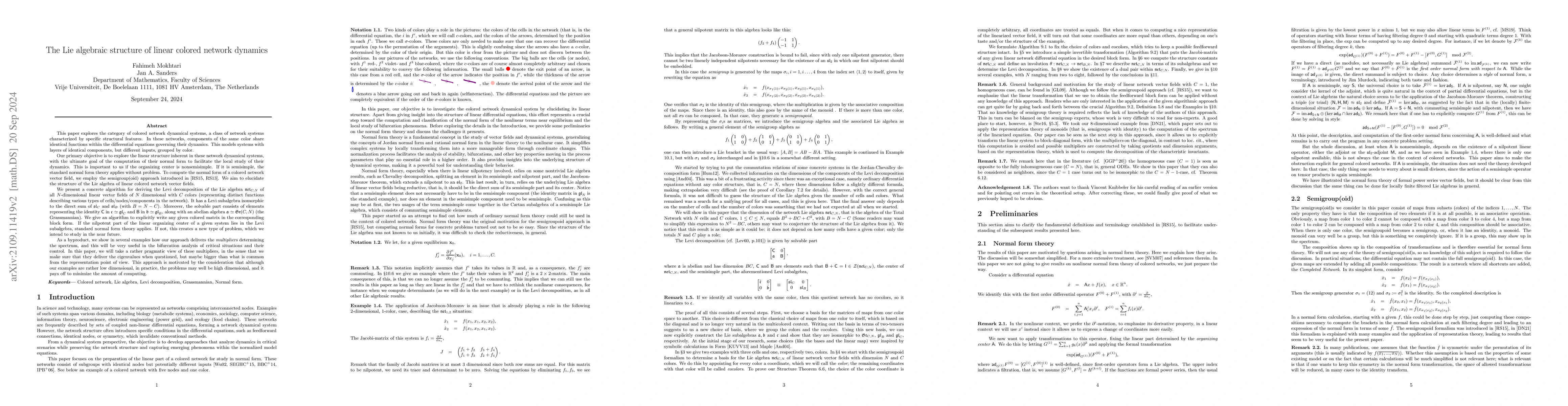Thumbnail for The Lie algebraic structure of colored networks