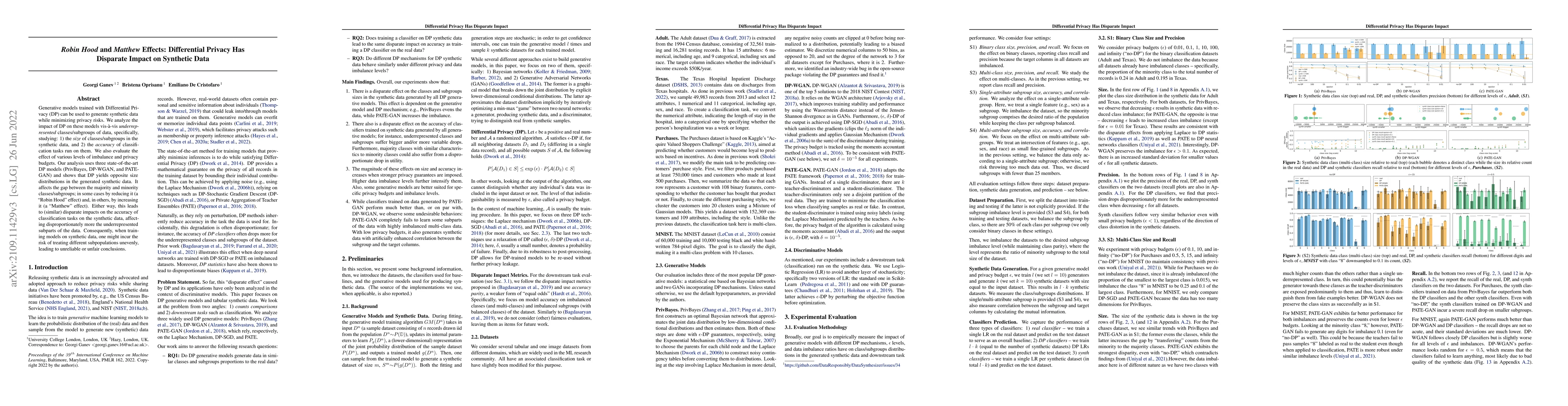 Thumbnail for Robin Hood and Matthew Effects: Differential Privacy Has Disparate
  Impact on Synthetic Data