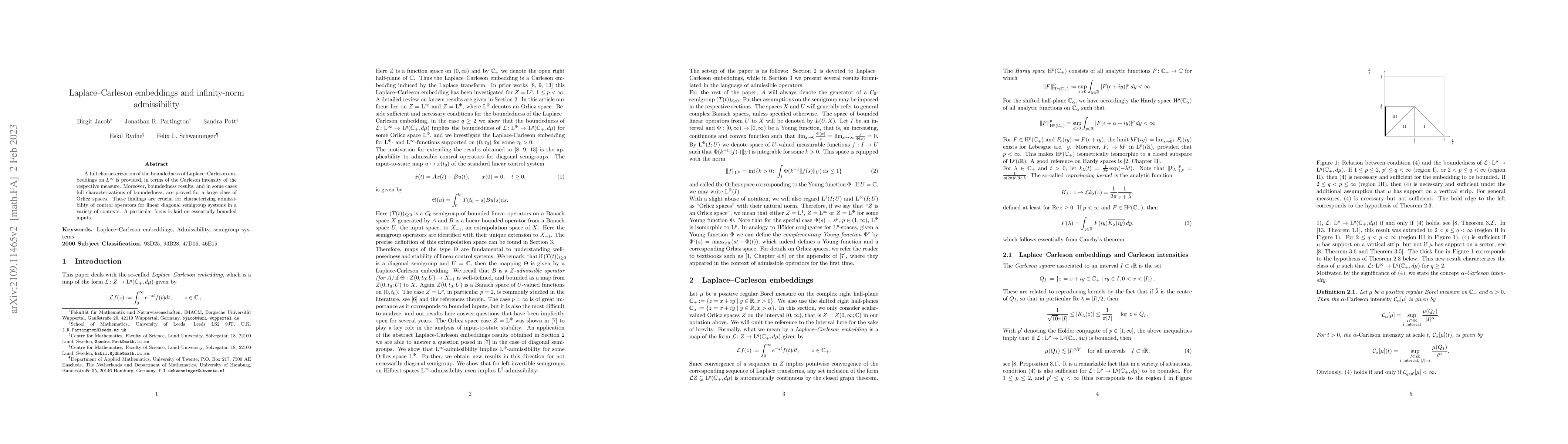 Thumbnail for Laplace-Carleson embeddings and infinity-norm admissibility