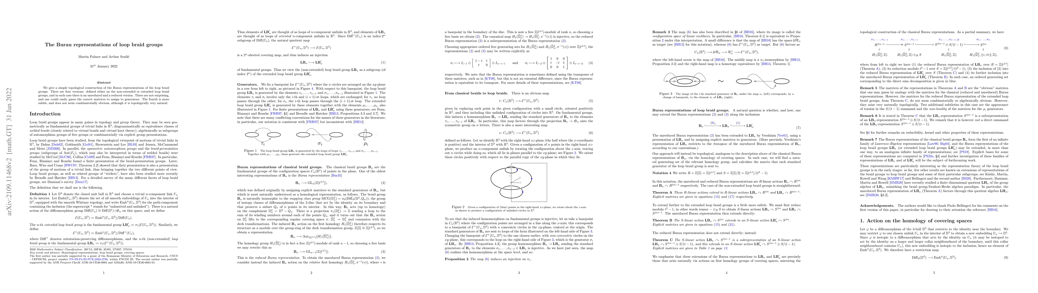 Thumbnail for The Burau representations of loop braid groups