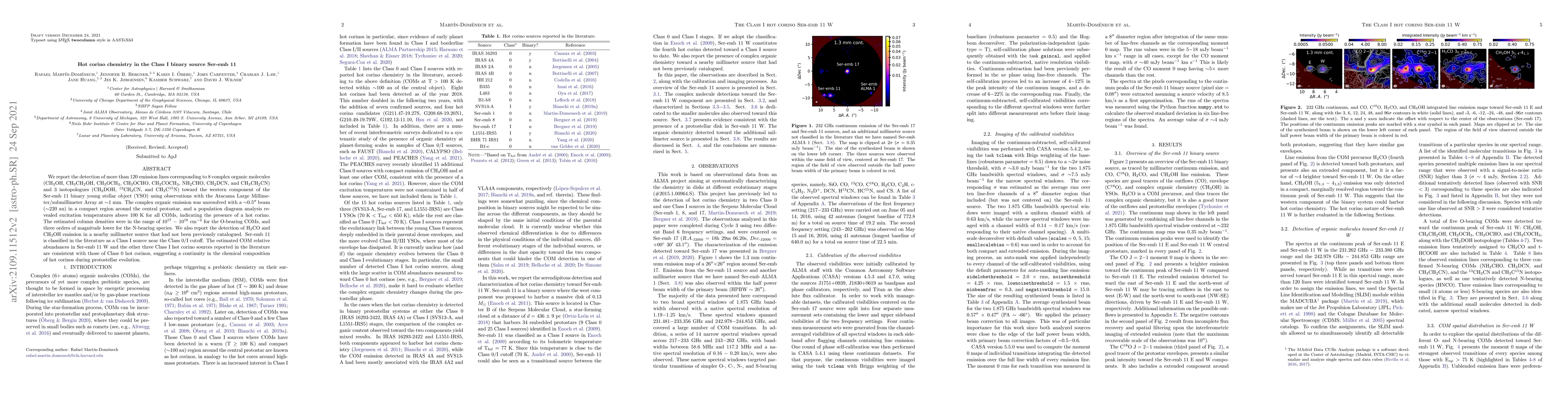 Thumbnail for Hot corino chemistry in the Class I binary source Ser-emb 11