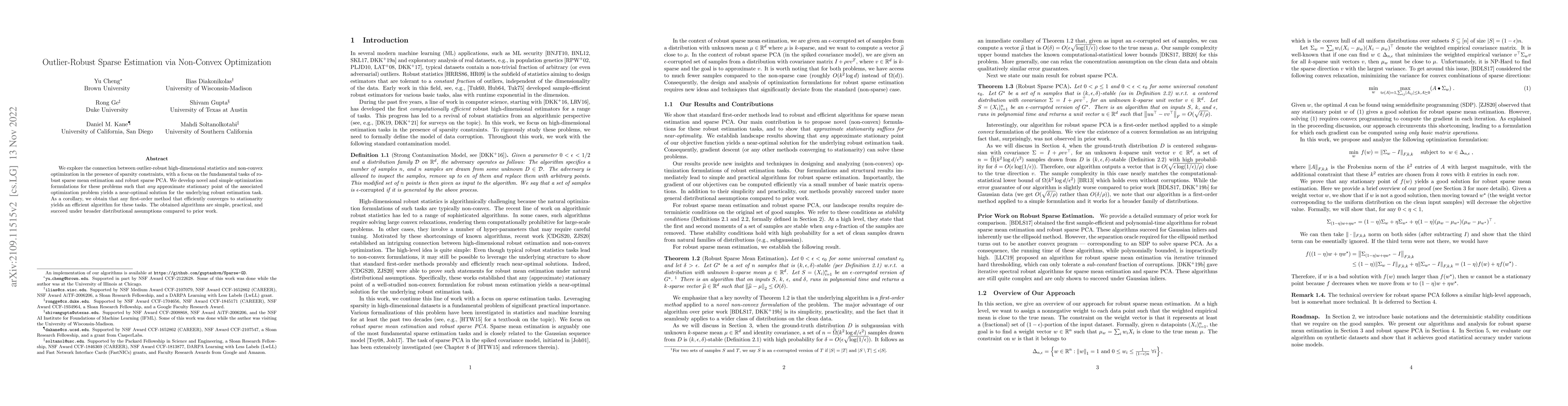 Thumbnail for Outlier-Robust Sparse Estimation via Non-Convex Optimization