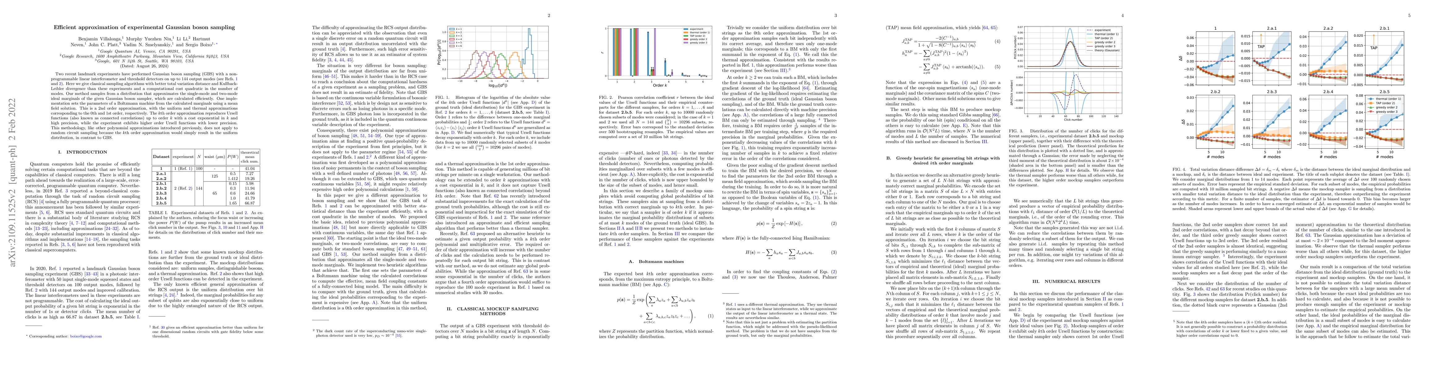 Thumbnail for Efficient approximation of experimental Gaussian boson sampling