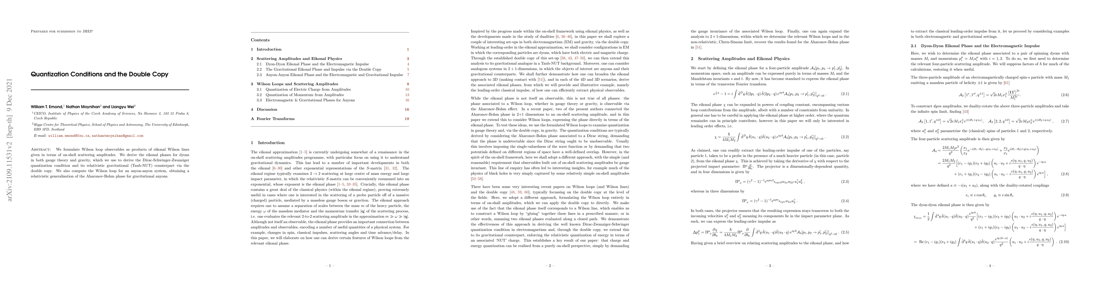 Thumbnail for Quantization Conditions and the Double Copy