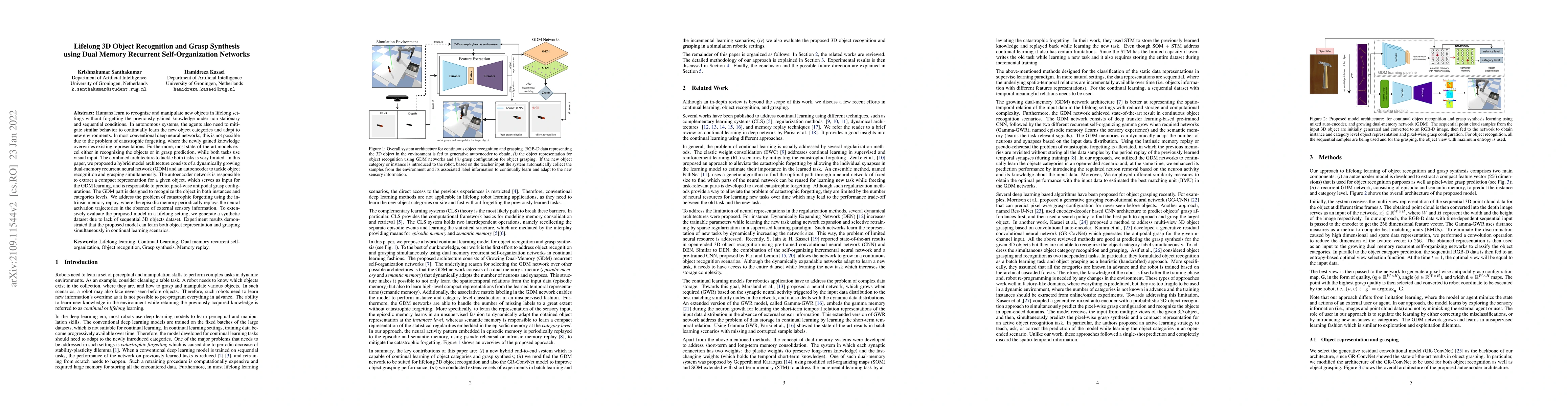 Thumbnail for Lifelong 3D Object Recognition and Grasp Synthesis Using Dual Memory
  Recurrent Self-Organization Networks