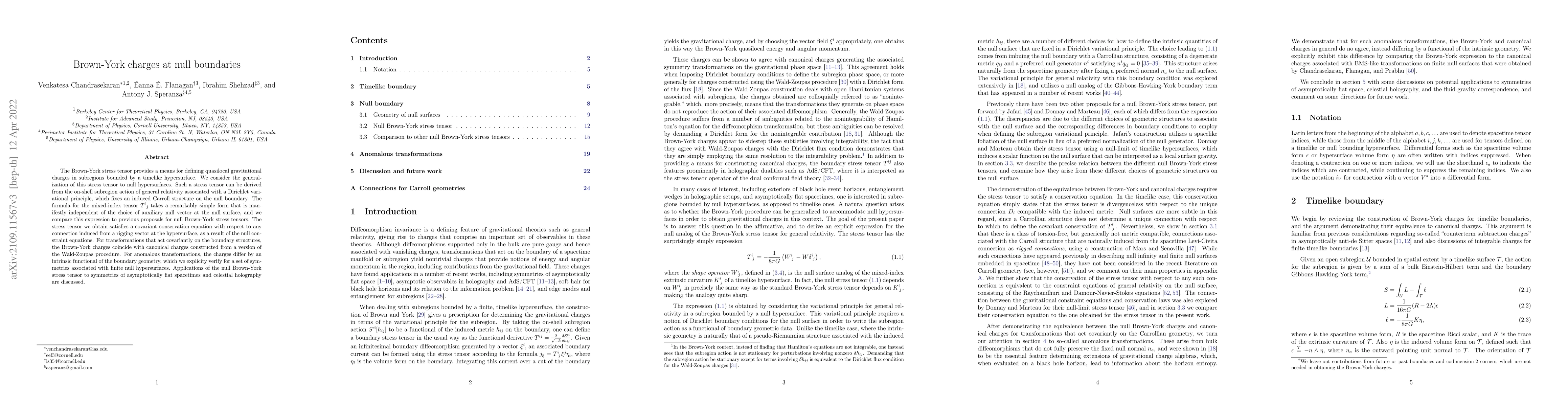 Thumbnail for Brown-York charges at null boundaries