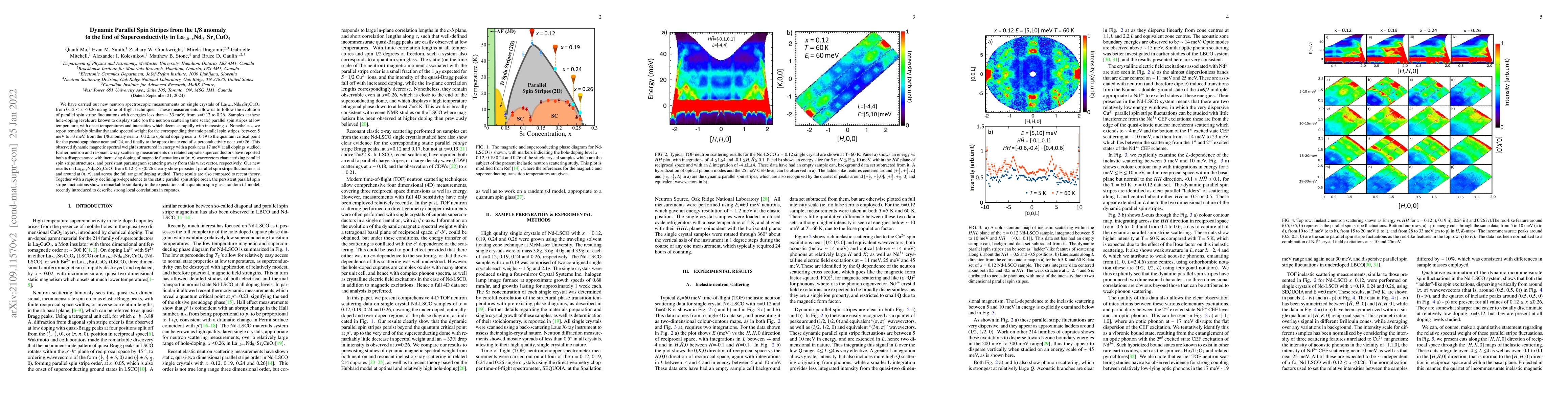Thumbnail for Dynamic Parallel Spin Stripes from the 1/8 anomaly to the End of
  Superconductivity in La$_{1.6-x}$Nd$_{0.4}$Sr$_x$CuO$_4$