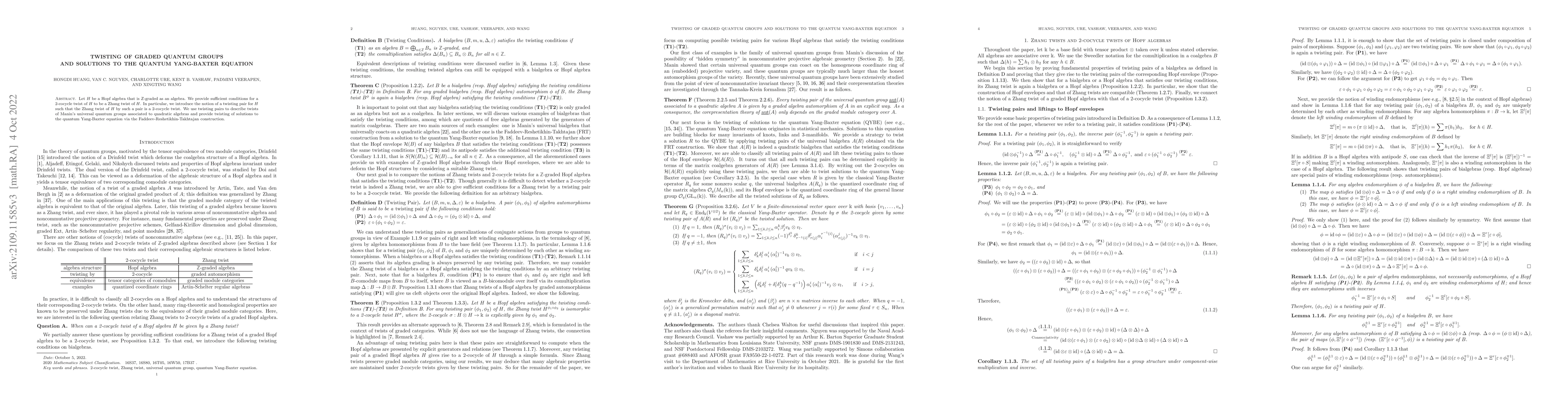 Thumbnail for Twisting of graded quantum groups and solutions to the quantum
  Yang-Baxter equation