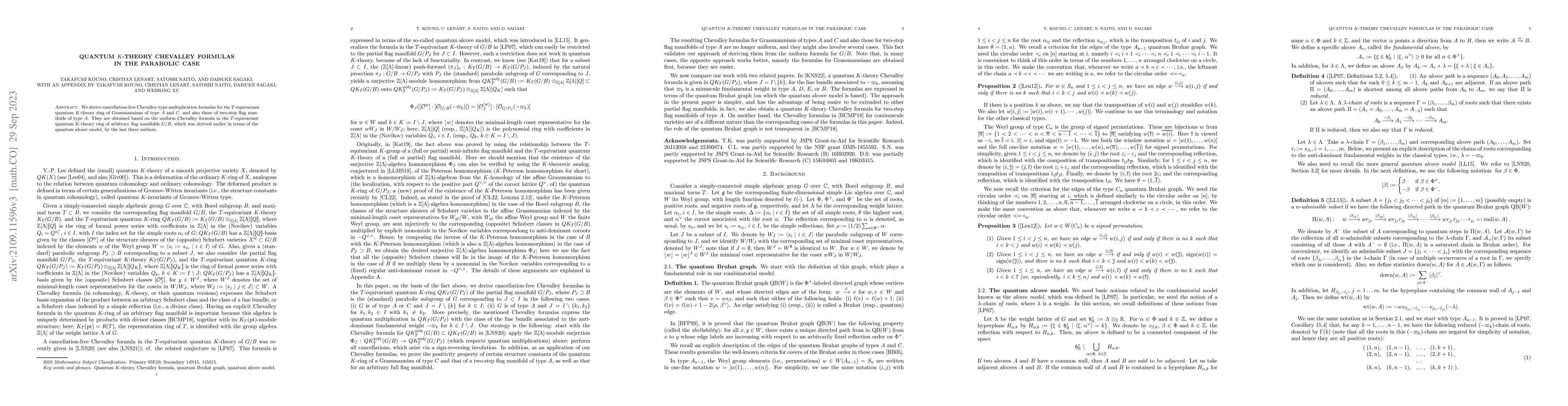 Thumbnail for Quantum K-theory Chevalley formulas in the parabolic case