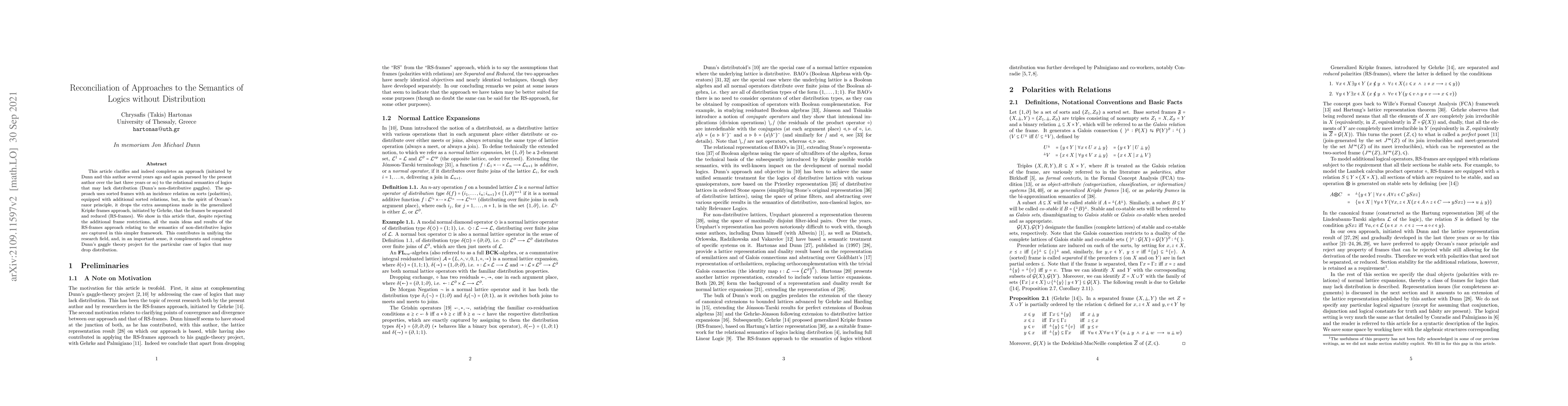 Thumbnail for Reconciliation of Approaches to the Semantics of Logics without
  Distribution