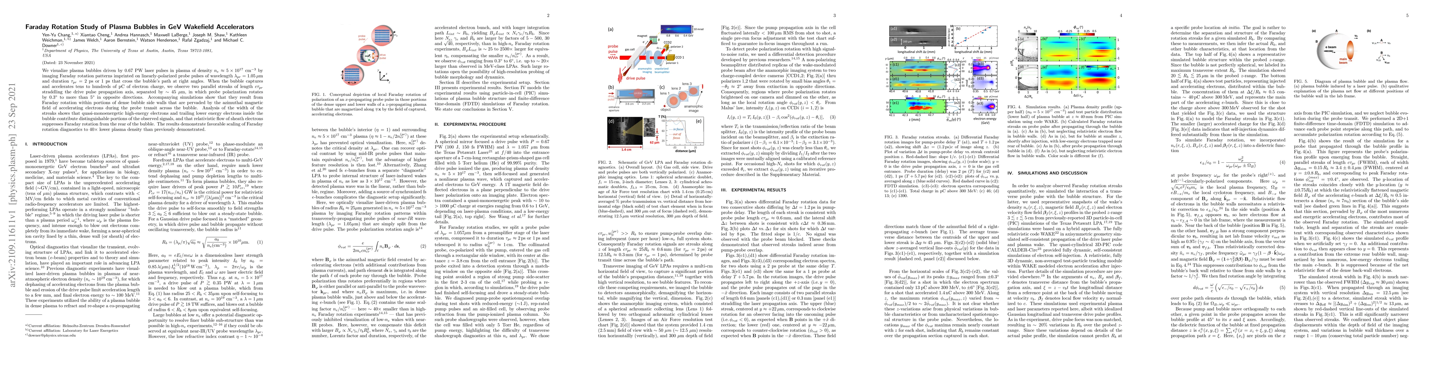 Thumbnail for Faraday rotation study of plasma bubbles in GeV wakefield accelerators