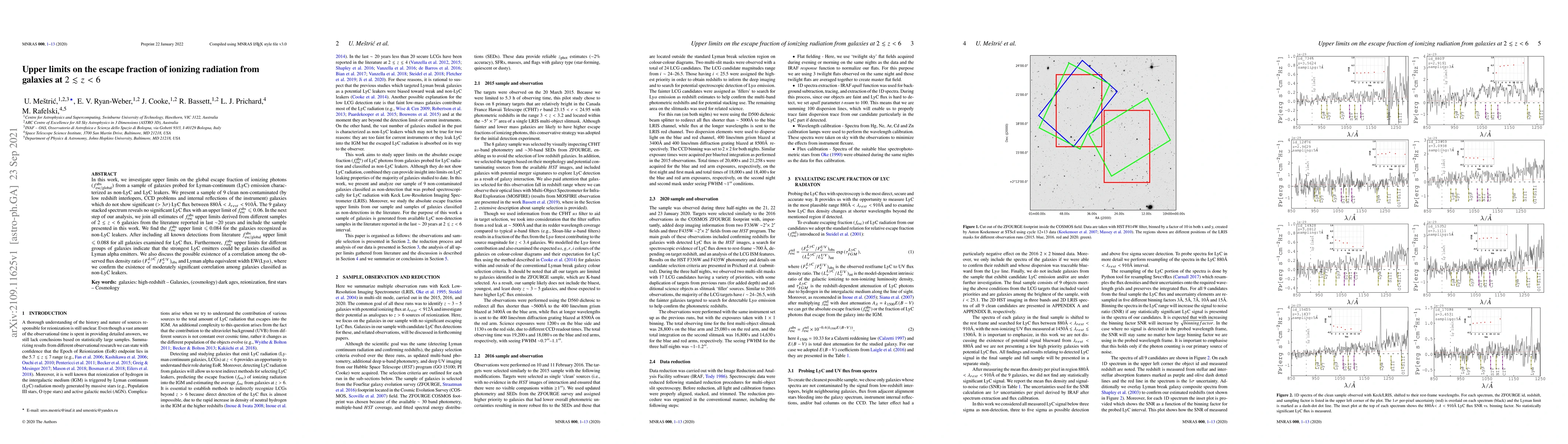 Thumbnail for Upper limits on the escape fraction of ionizing radiation from galaxies
  at $2\lesssim z < 6$