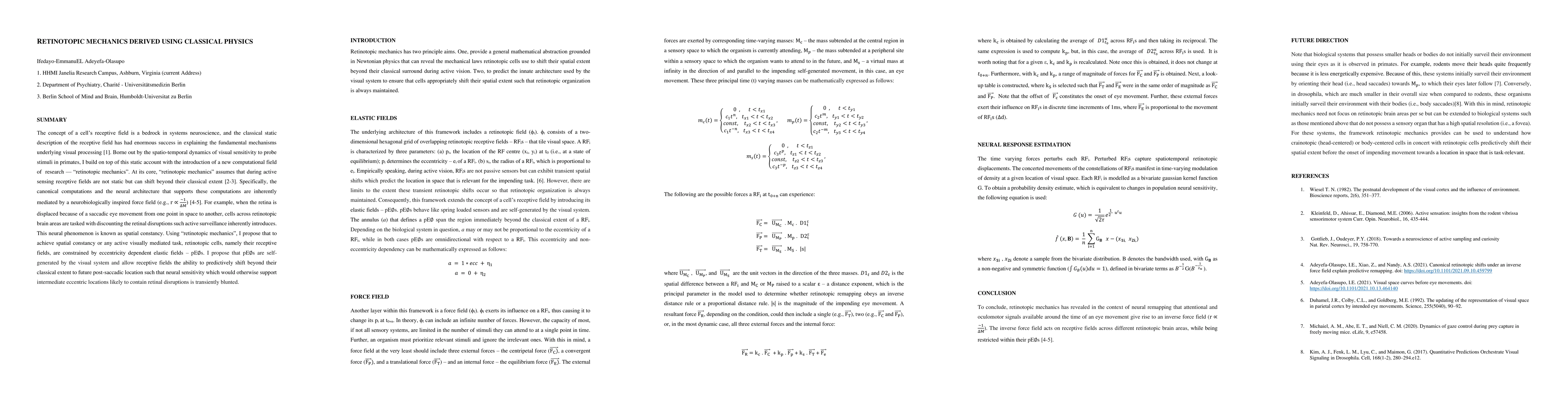 Thumbnail for Retinotopic Mechanics derived using classical physics