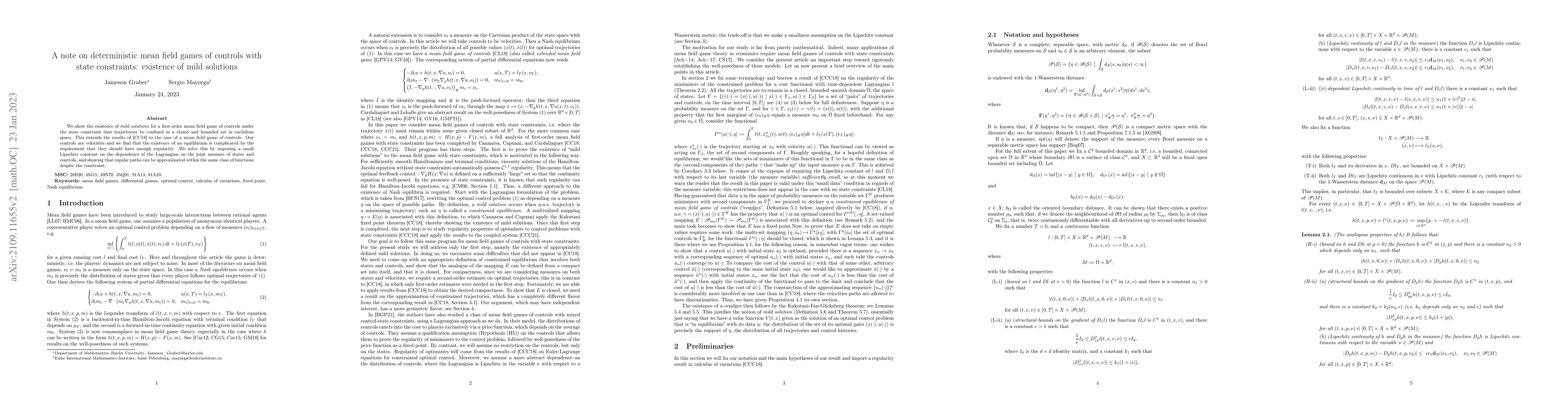 Thumbnail for A note on mean field games of controls with state constraints: existence
  of mild solutions