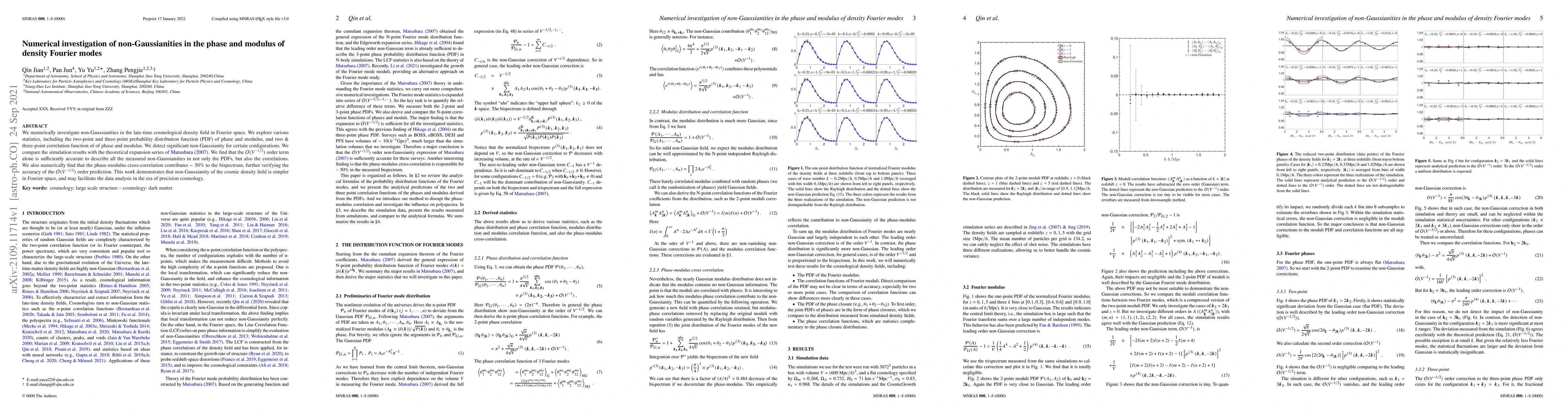 Thumbnail for Numerical investigation of non-Gaussianities in the phase and modulus of
  density Fourier modes