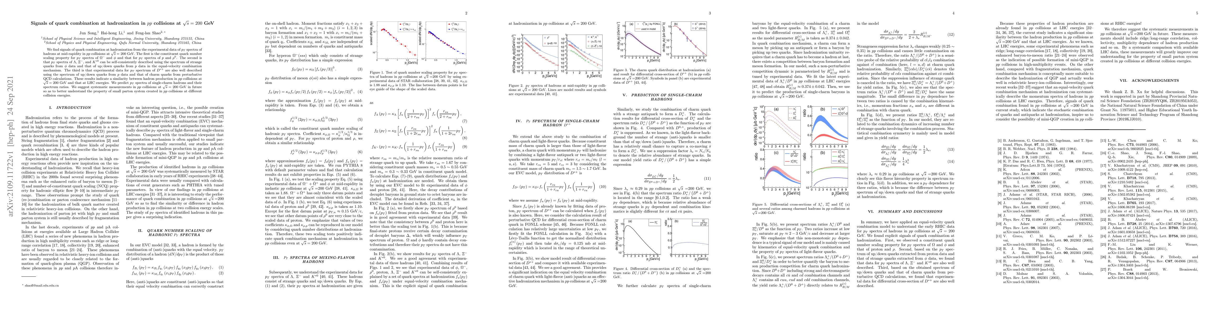 Thumbnail for Signals of quark combination at hadronization in $pp$ collisions at
  $\sqrt{s}=200$ GeV