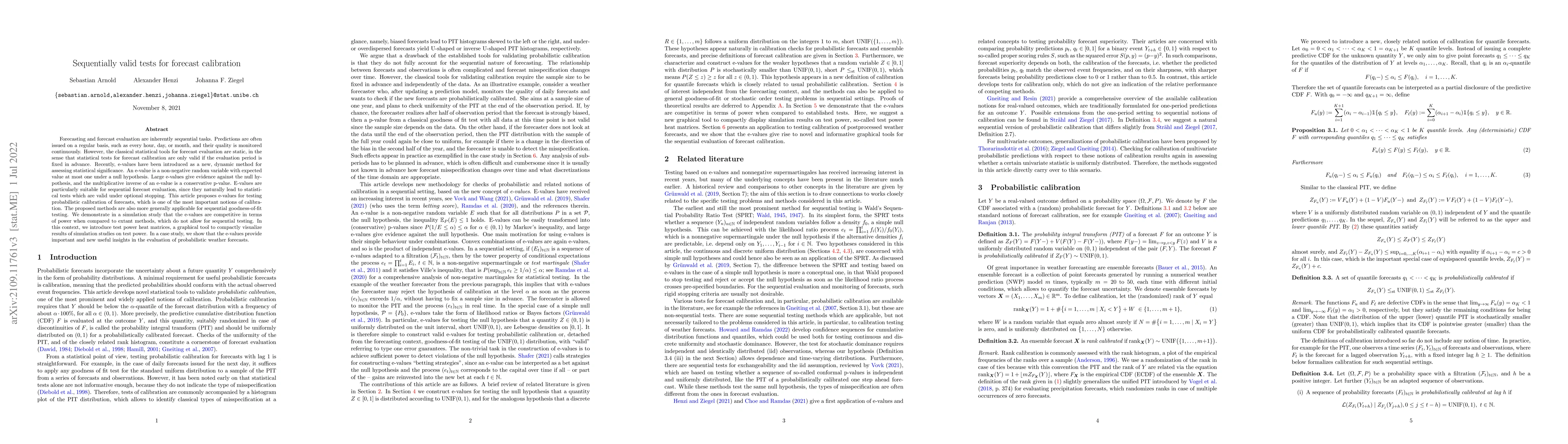 Thumbnail for Sequentially valid tests for forecast calibration