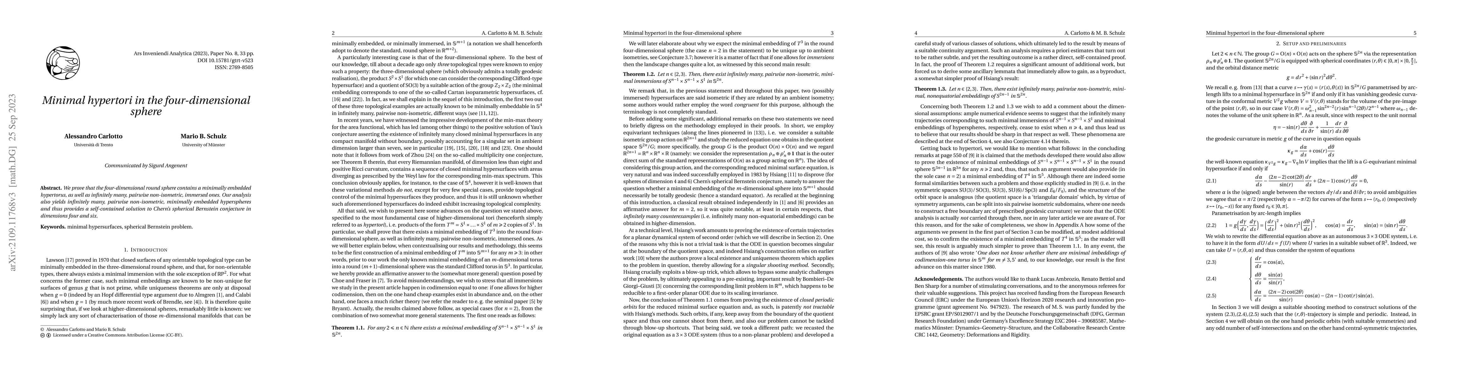 Thumbnail for Minimal hypertori in the four-dimensional sphere