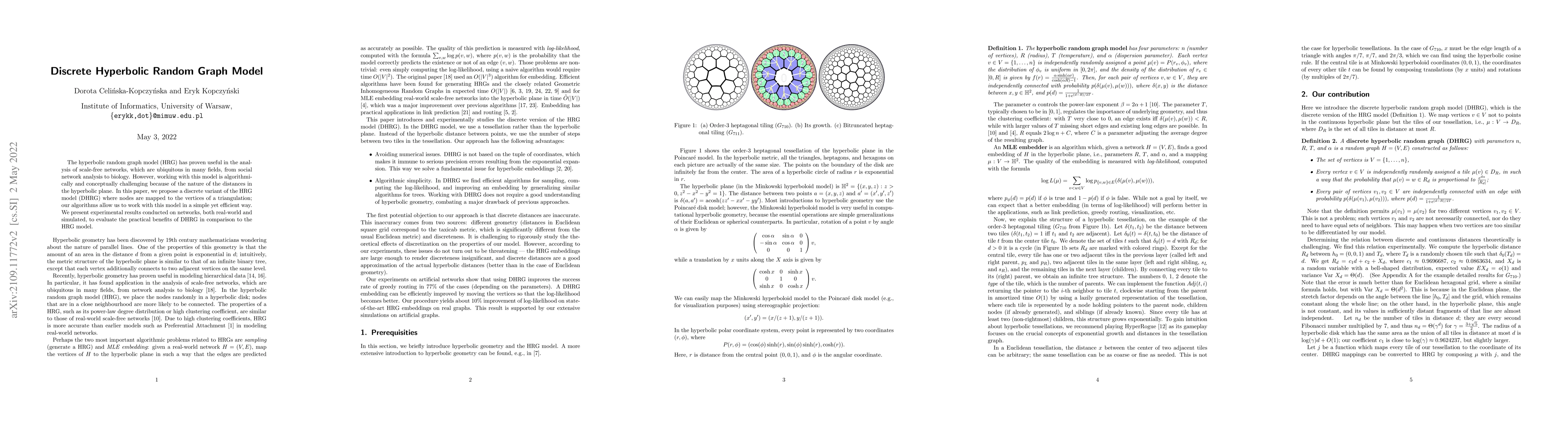 Thumbnail for Discrete Hyperbolic Random Graph Model