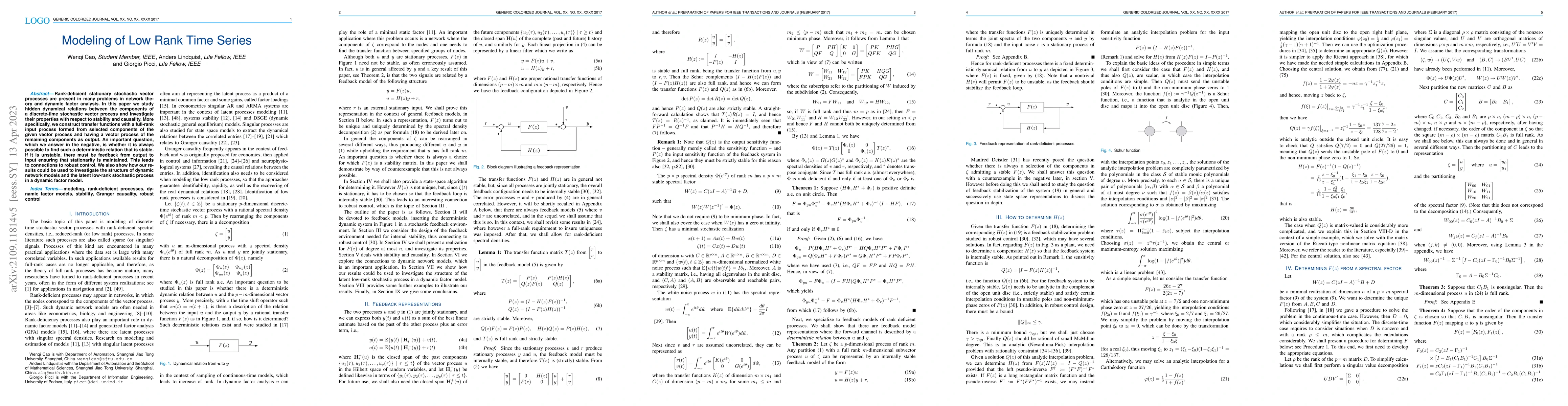 Thumbnail for Modeling of Low Rank Time Series