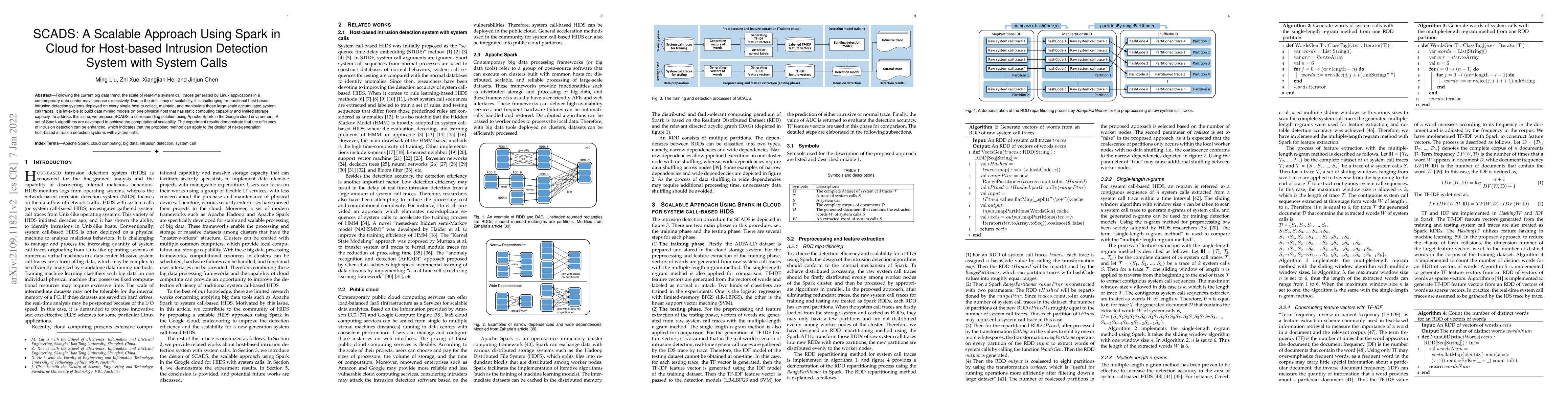 Thumbnail for SCADS: A Scalable Approach Using Spark in Cloud for Host-based Intrusion
  Detection System with System Calls